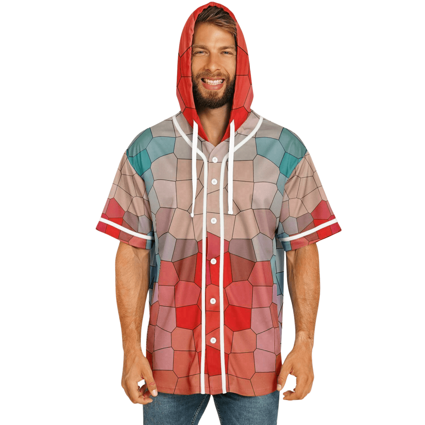 Hooded Baseball Jersey | HD Print - Ribooa