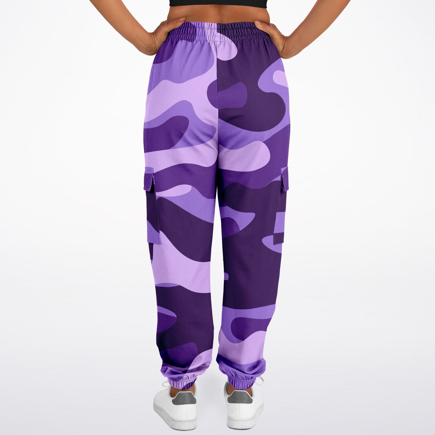 Purple Grape & Mauve Camouflage Cargo Sweatpants