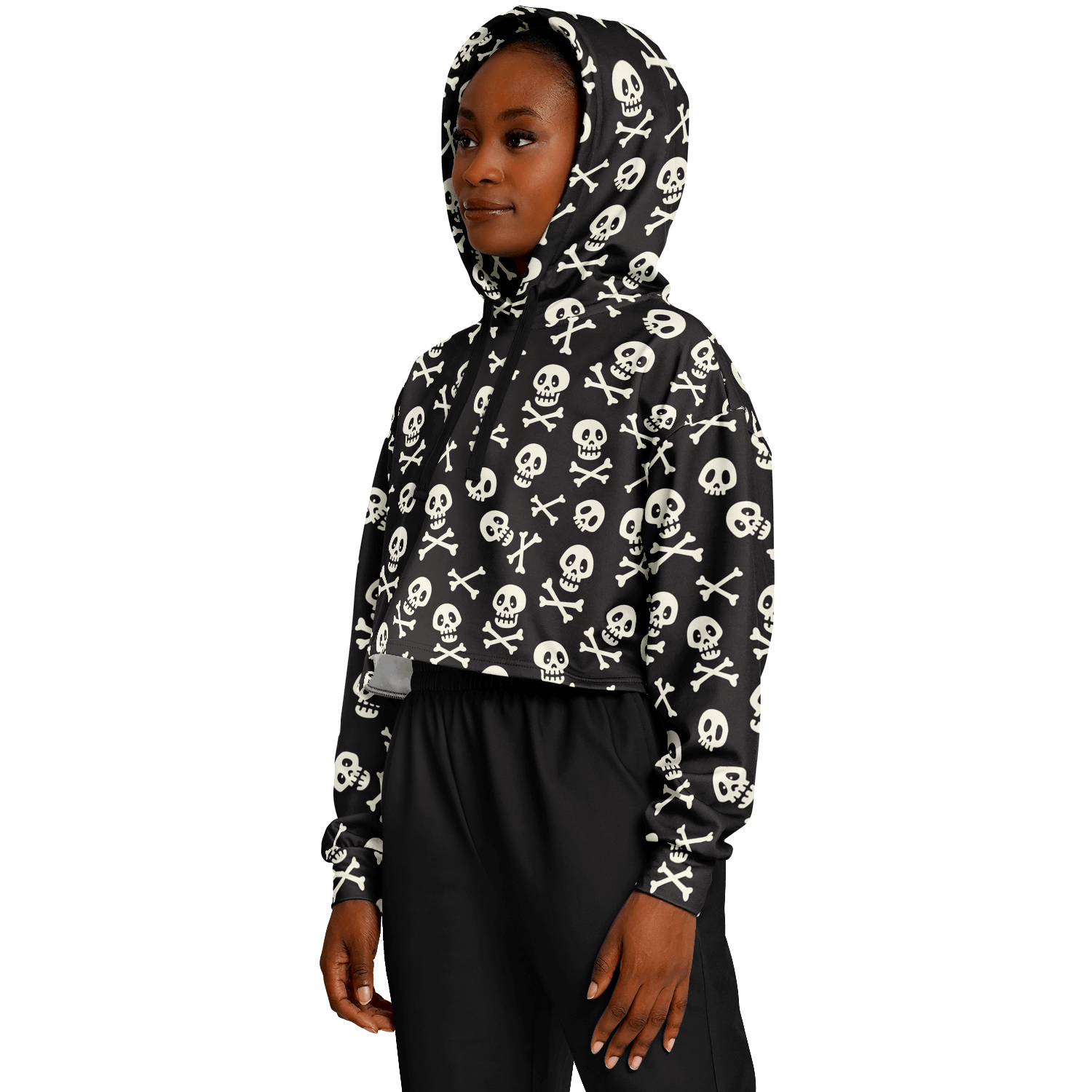 Skulls & Bones Croptop Hoodie For Women