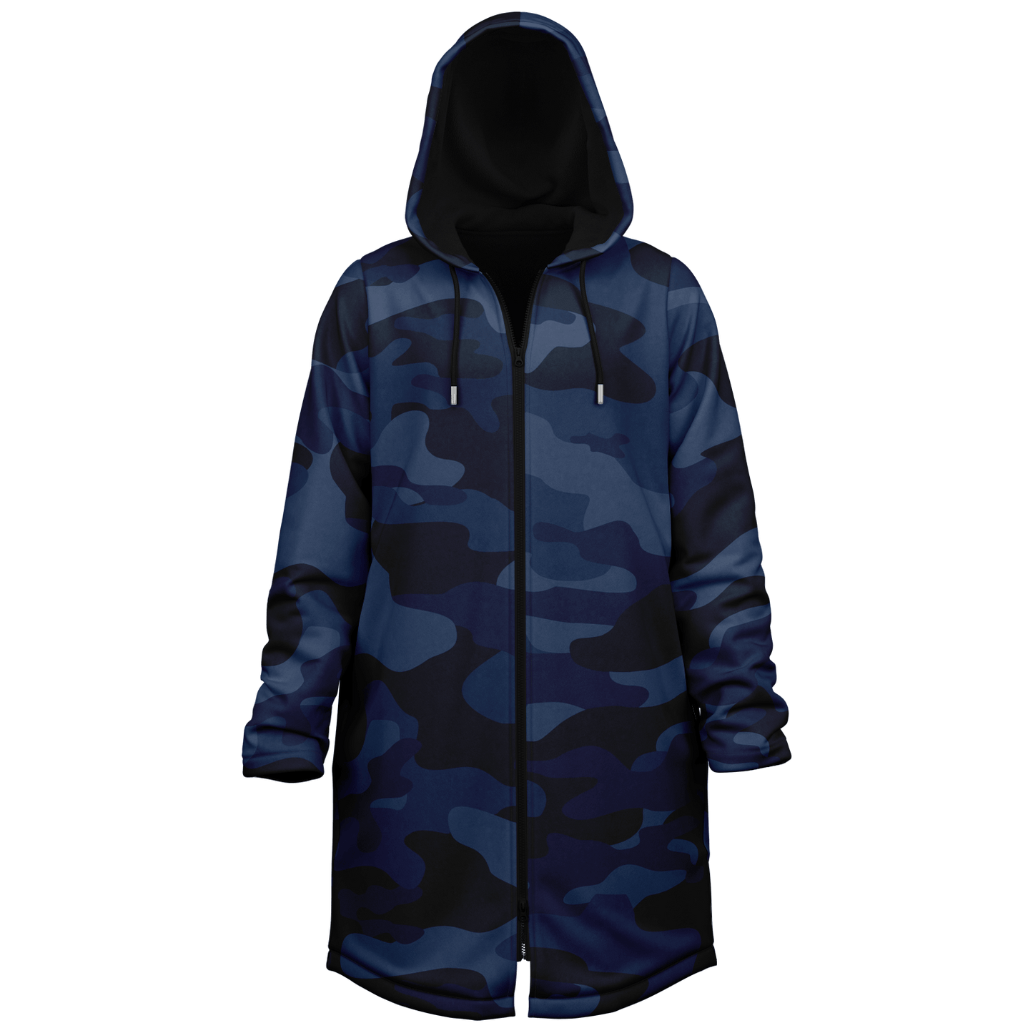 Deep Blue Camo Cloak With a Zipper