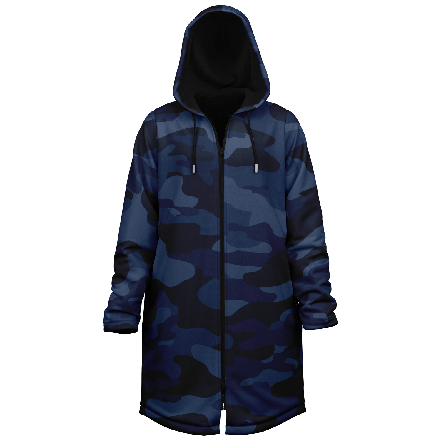 Deep Blue Camo Cloak With a Zipper