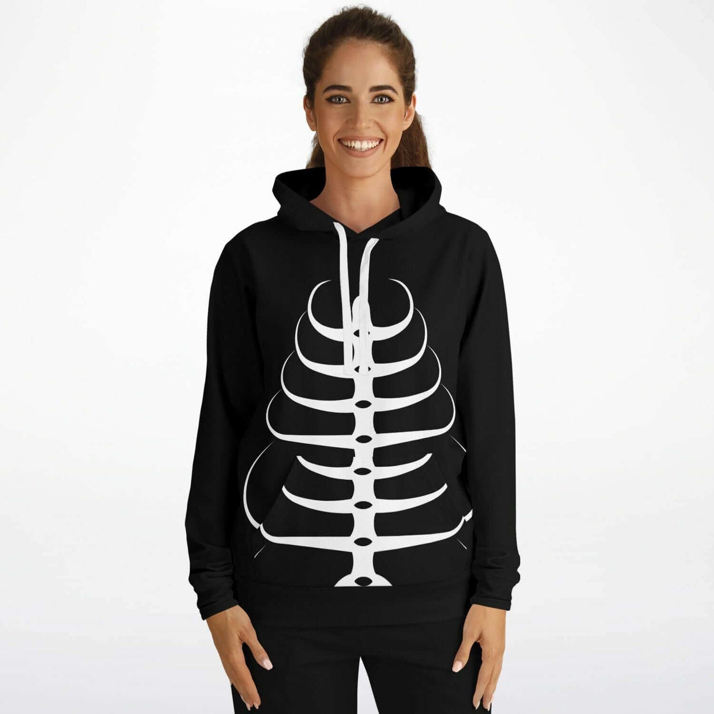 Rib Cage Hoodie | Black & White