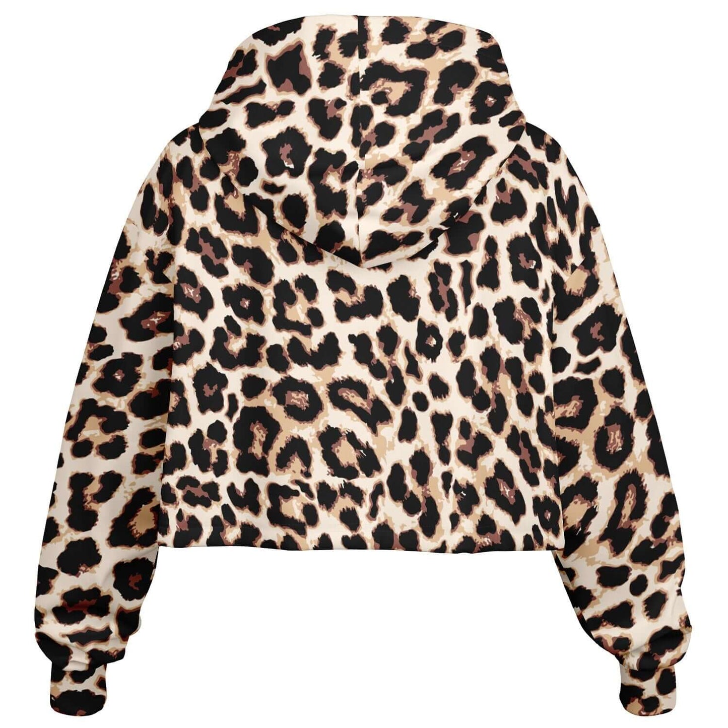 Leopard Cropped Hoodie | Black & Cream Pattern