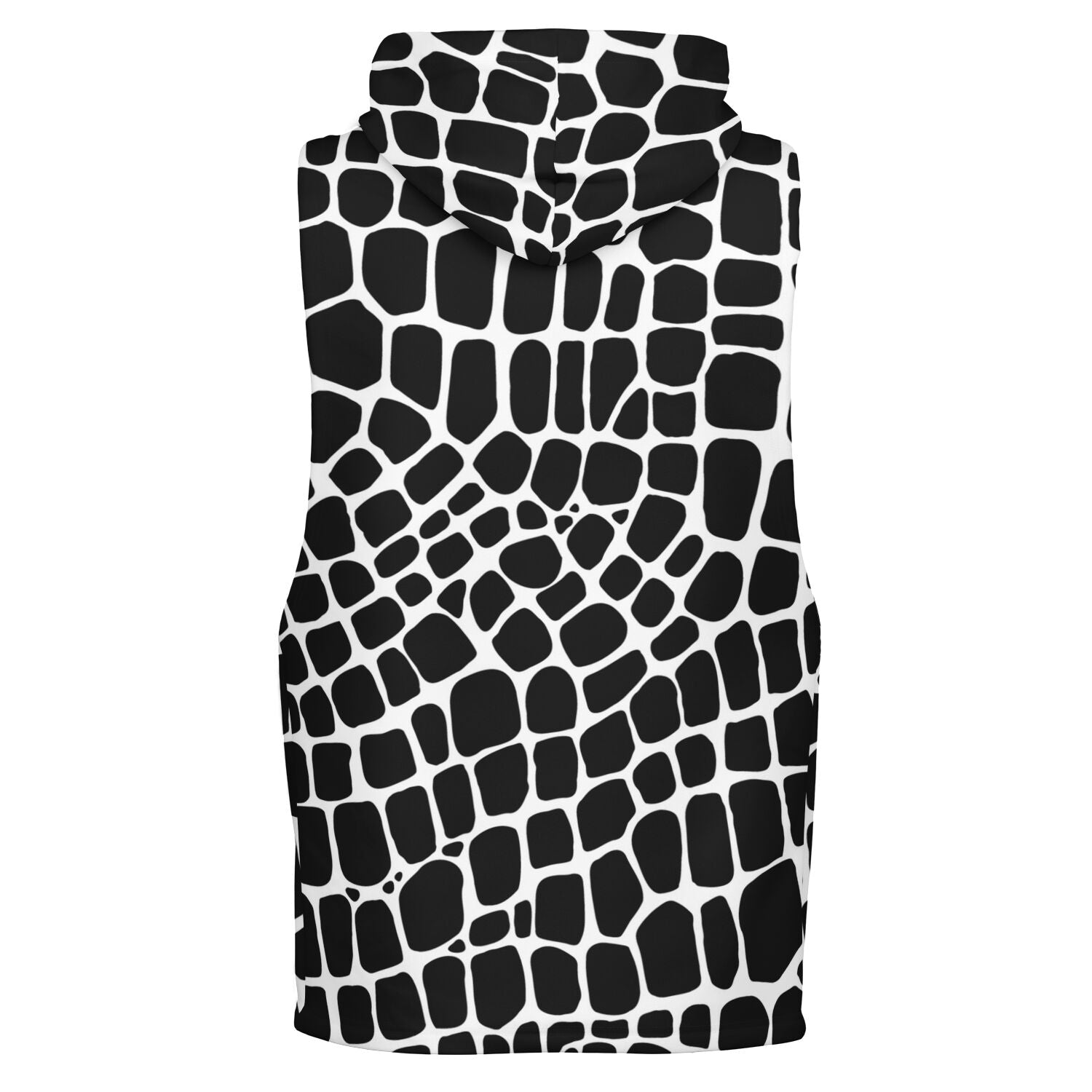 Snake Sleeveless Hoodie For Men | Black & White