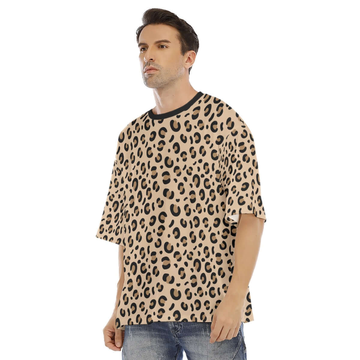 Drop Shoulder Oversized T-shirt | Leopard Vibes