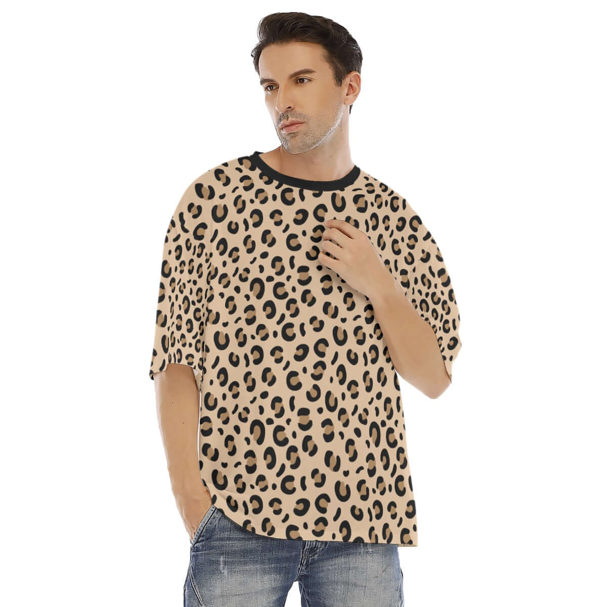 Drop Shoulder Oversized T-shirt | Leopard Vibes