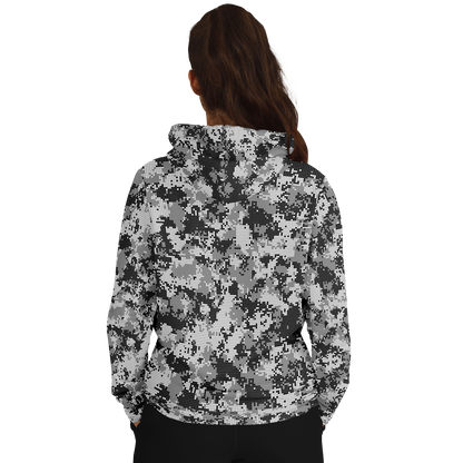 Pixel Camo Hoodie | Black & White Camouflage Pattern