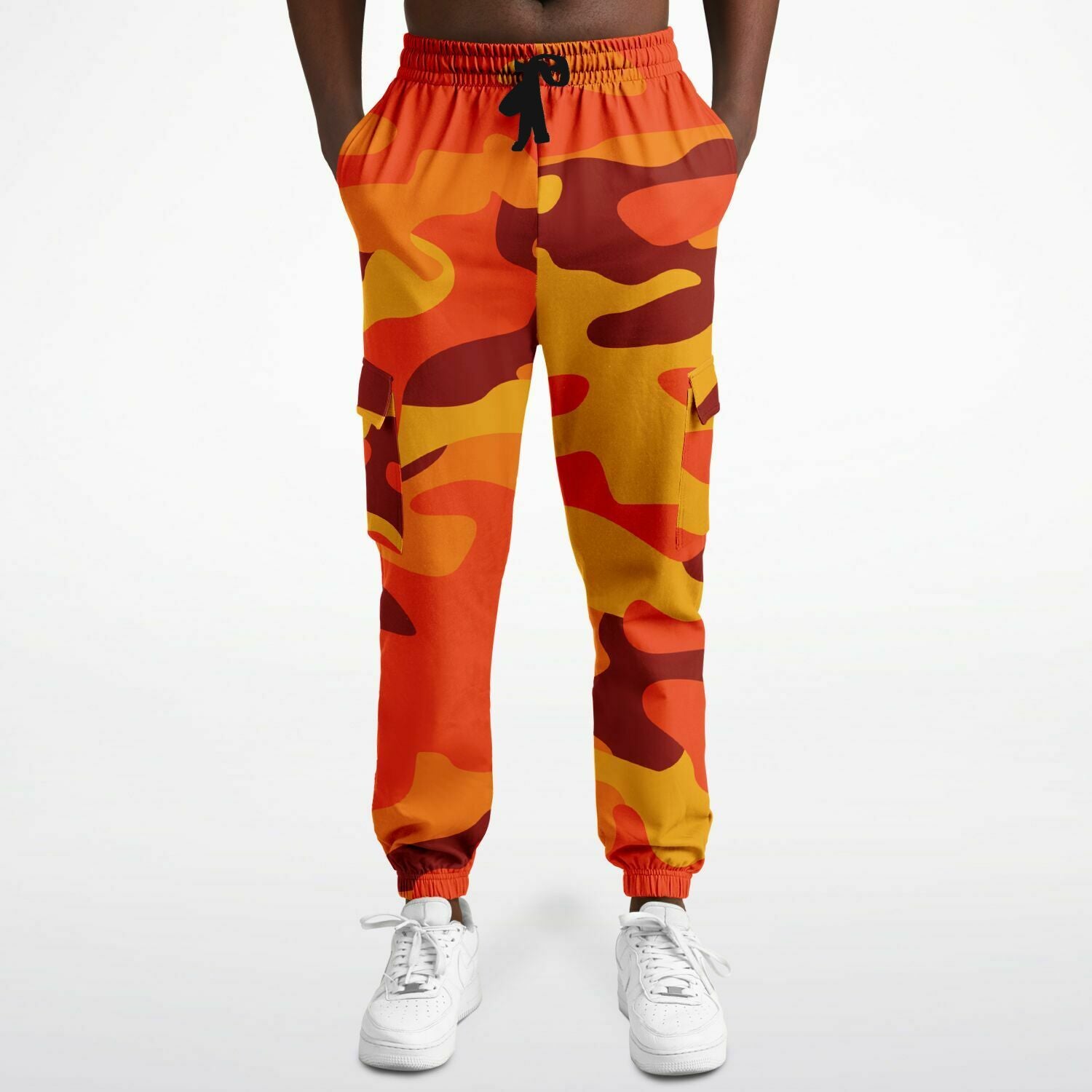 California Orange & Red Berry Camouflage Cargo Sweatpants