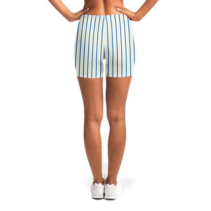 White Legging Shorts | Thin Blue Stripes HD
