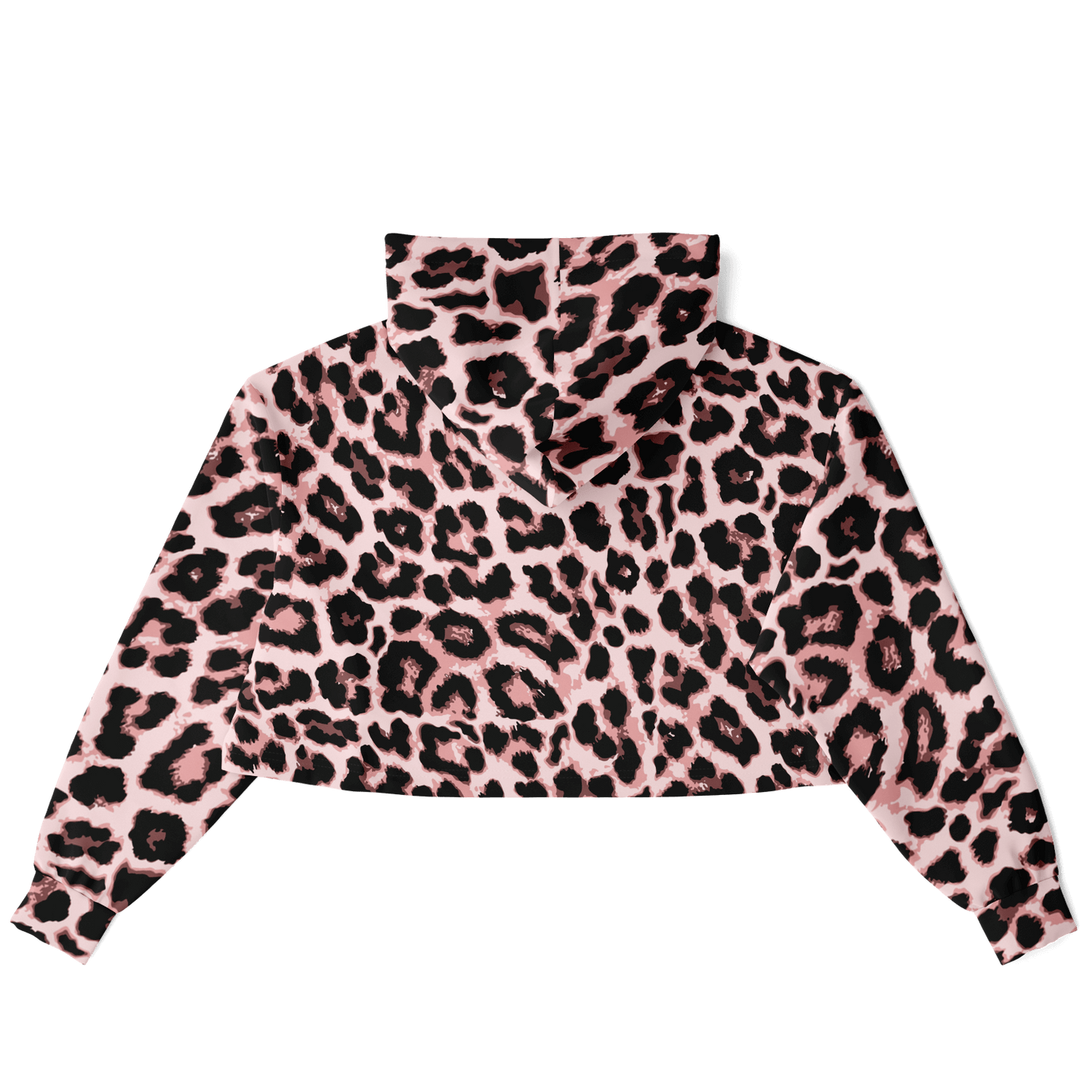 Leopard Cropped Hoodie | Black & Pippin Pattern