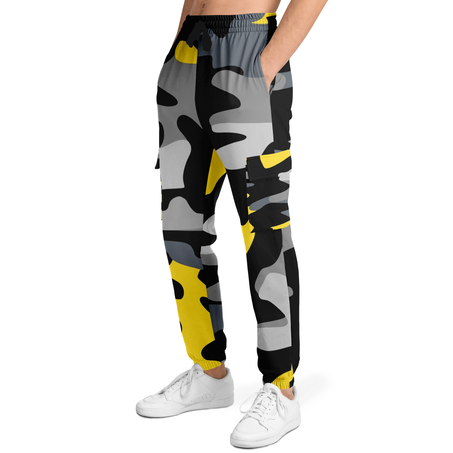 Black & Yellow Commando Cargo Sweatpants | HD Print