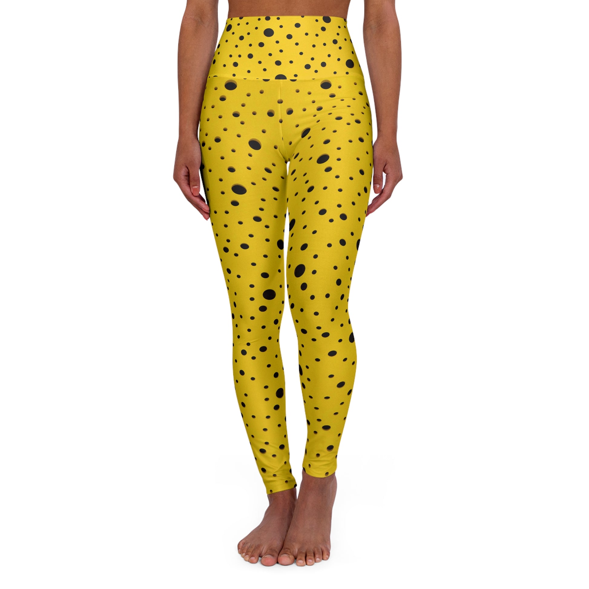 Yoga Leggings | Black Dots - Ribooa