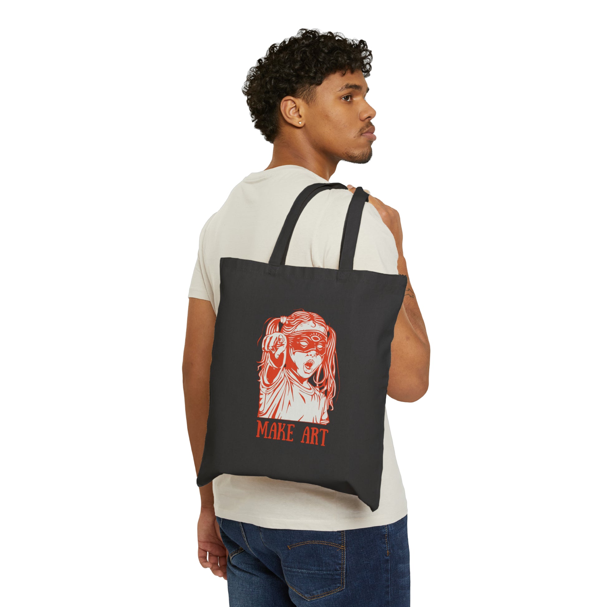 Cotton Canvas Tote Bag | Make Art - Ribooa