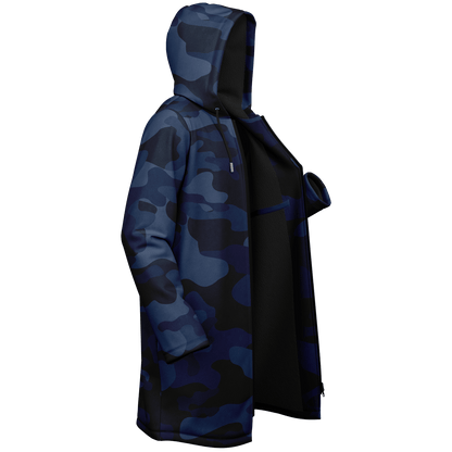 Deep Blue Camo Cloak With a Zipper