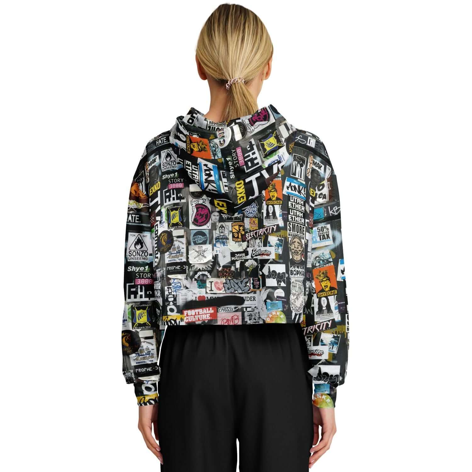 Amsterdam Street Art Cropped Hoodie