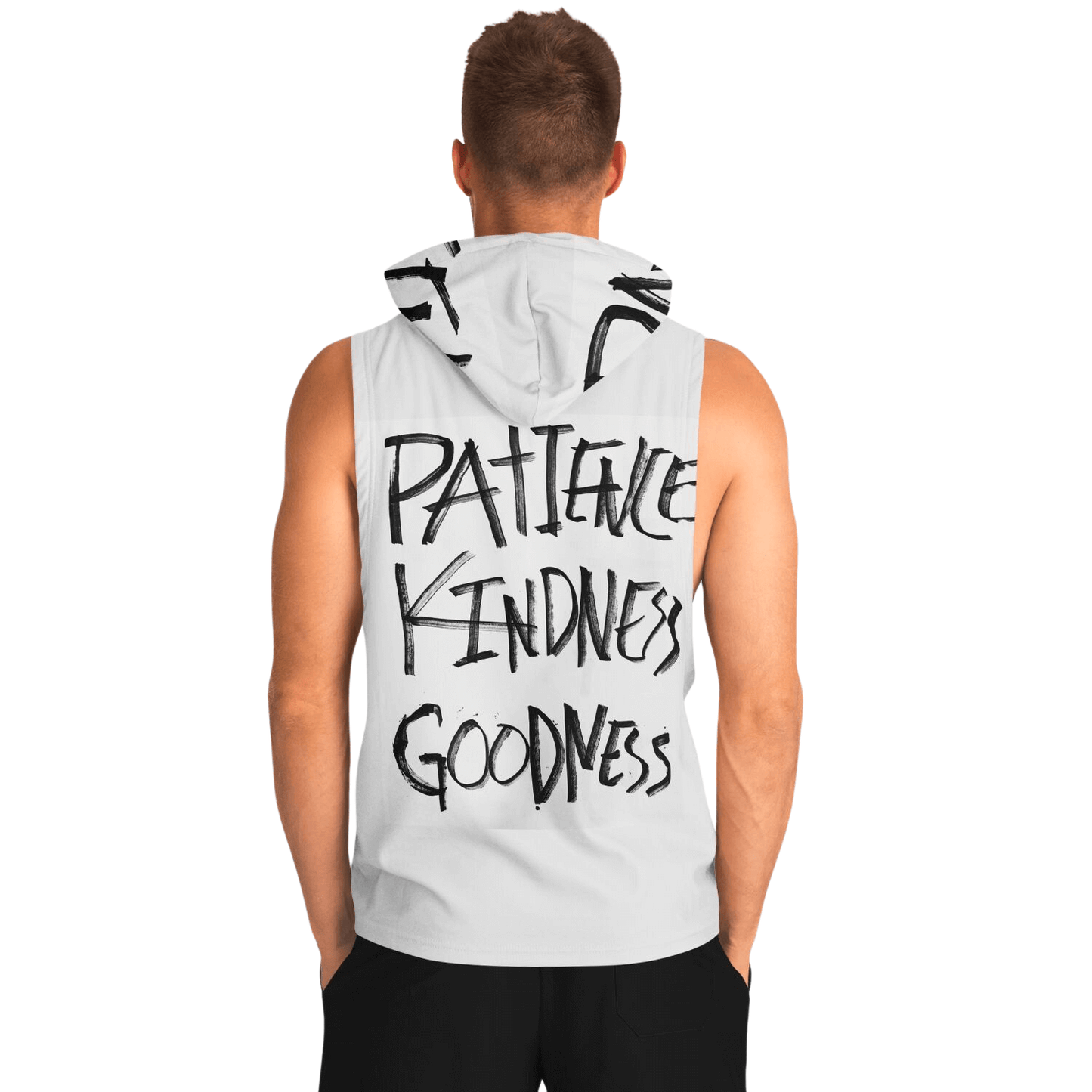 Sleeveless Hoodie For Men | Patience Kindness Goodness