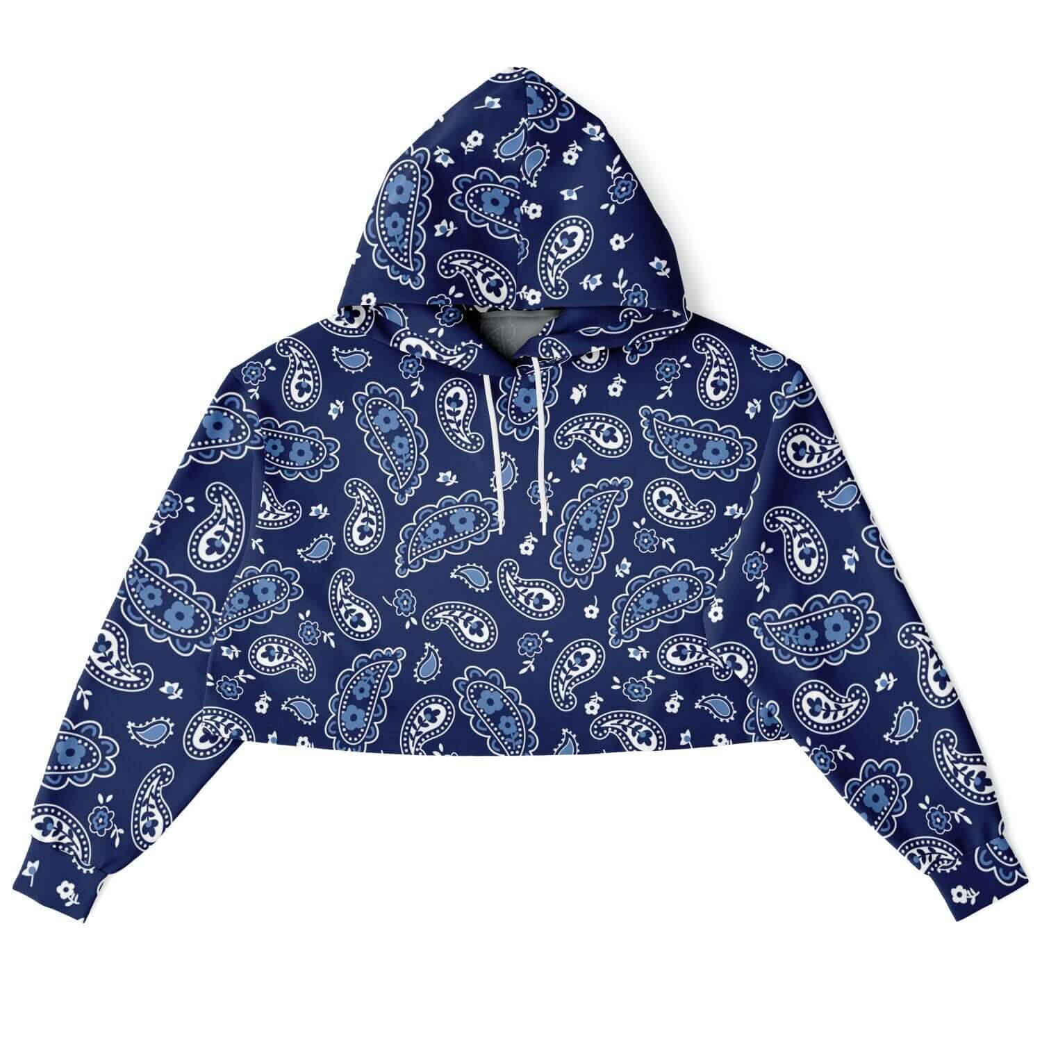 Blue Bandana Cropped Hoodie