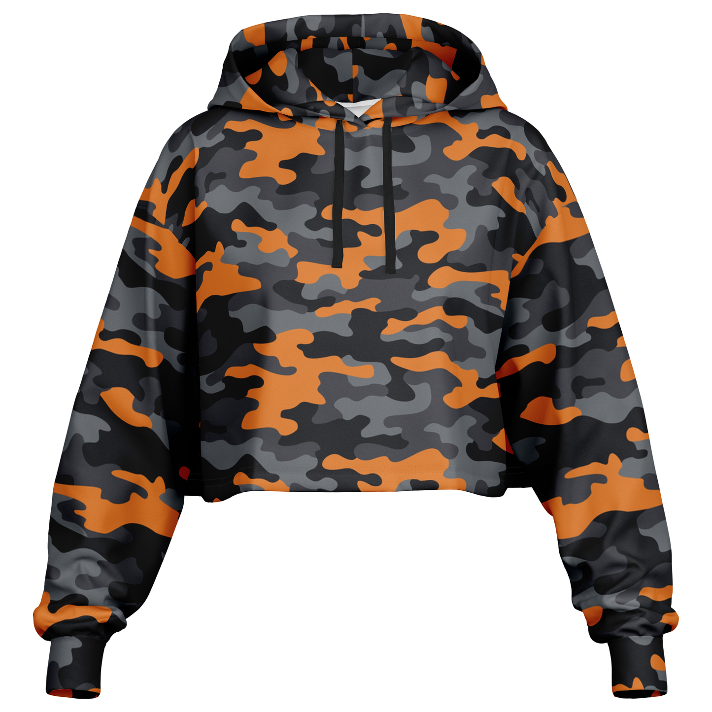 Cropped Hoodie | Military Orange, Gray & Black