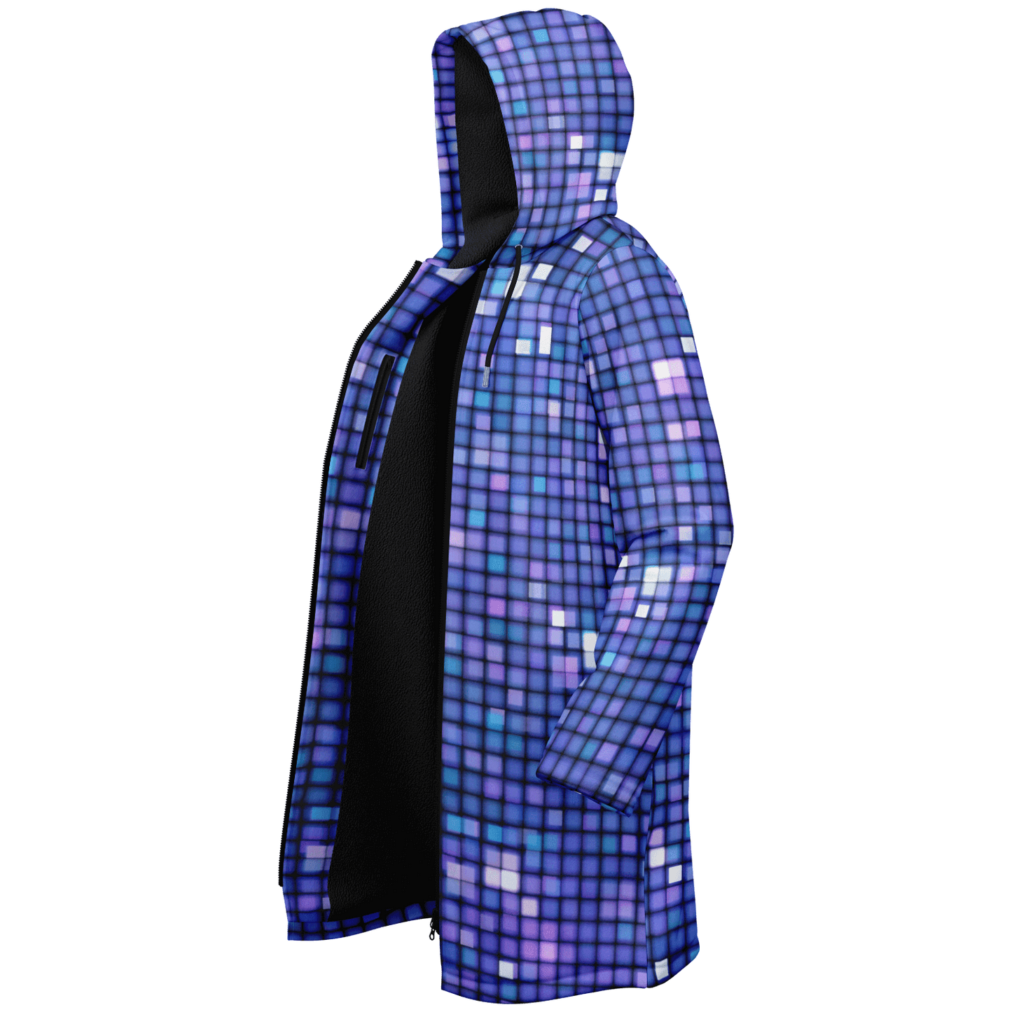 Glittering Blue Disco Ball Cloak With a in Zipper