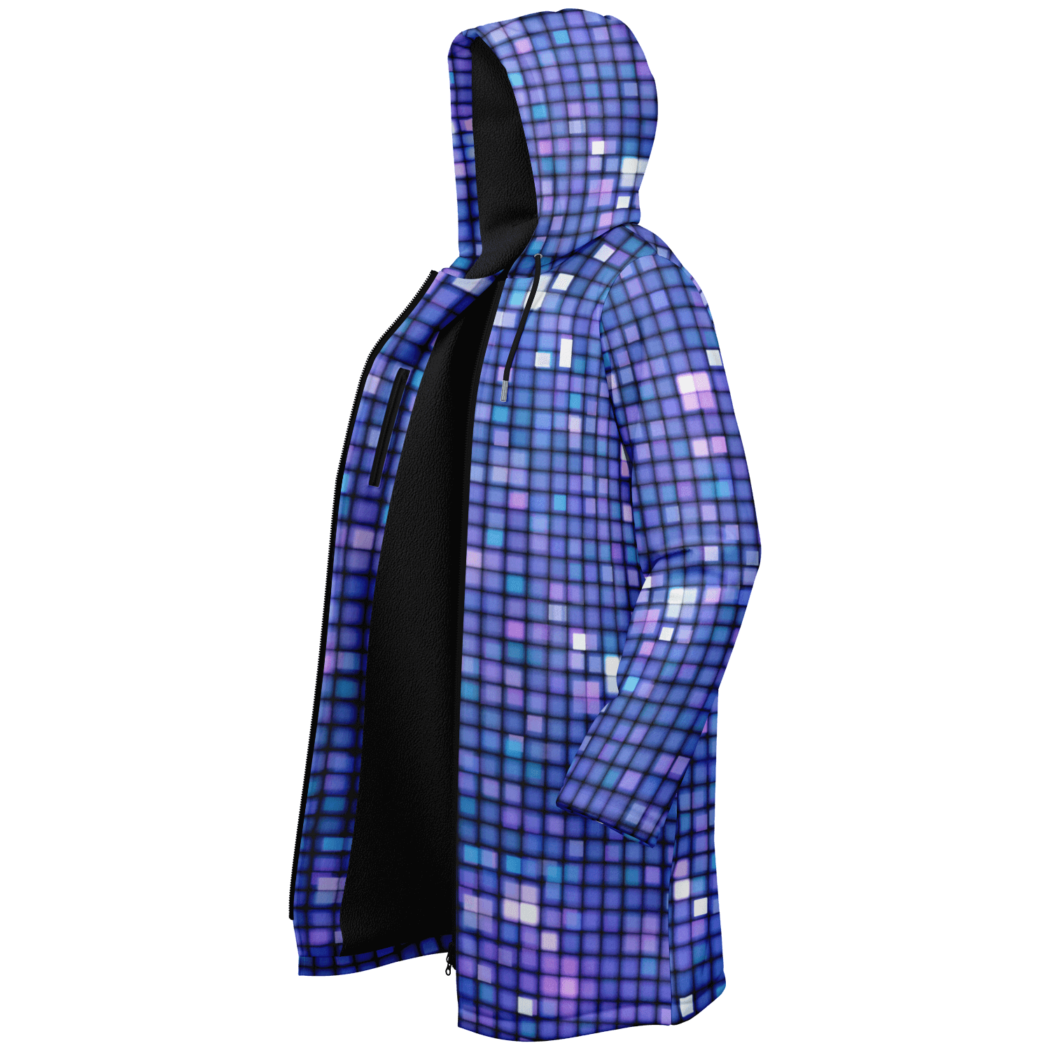 Glittering Blue Disco Ball Cloak With a in Zipper