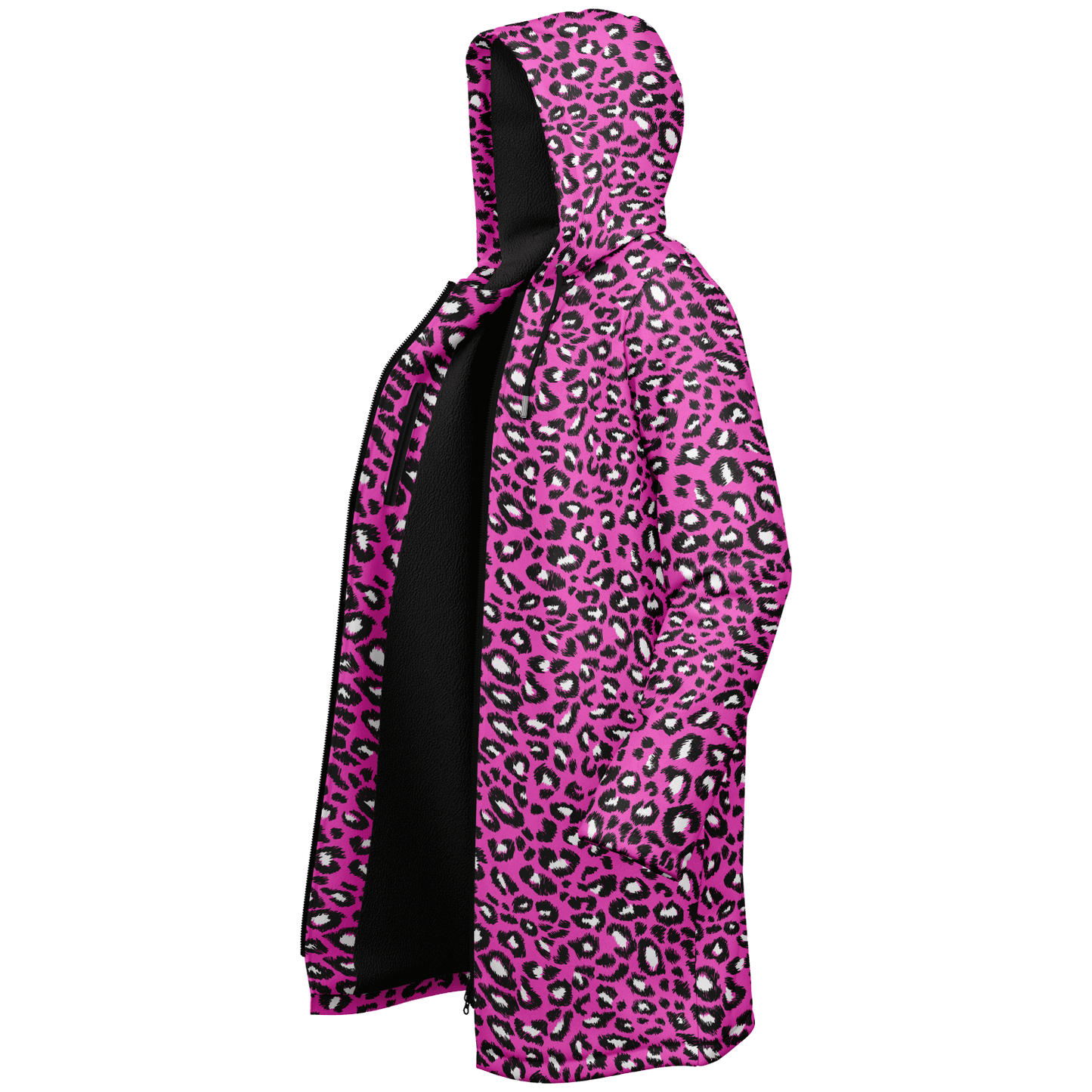 Pink Leopard Cloak With a Zipper