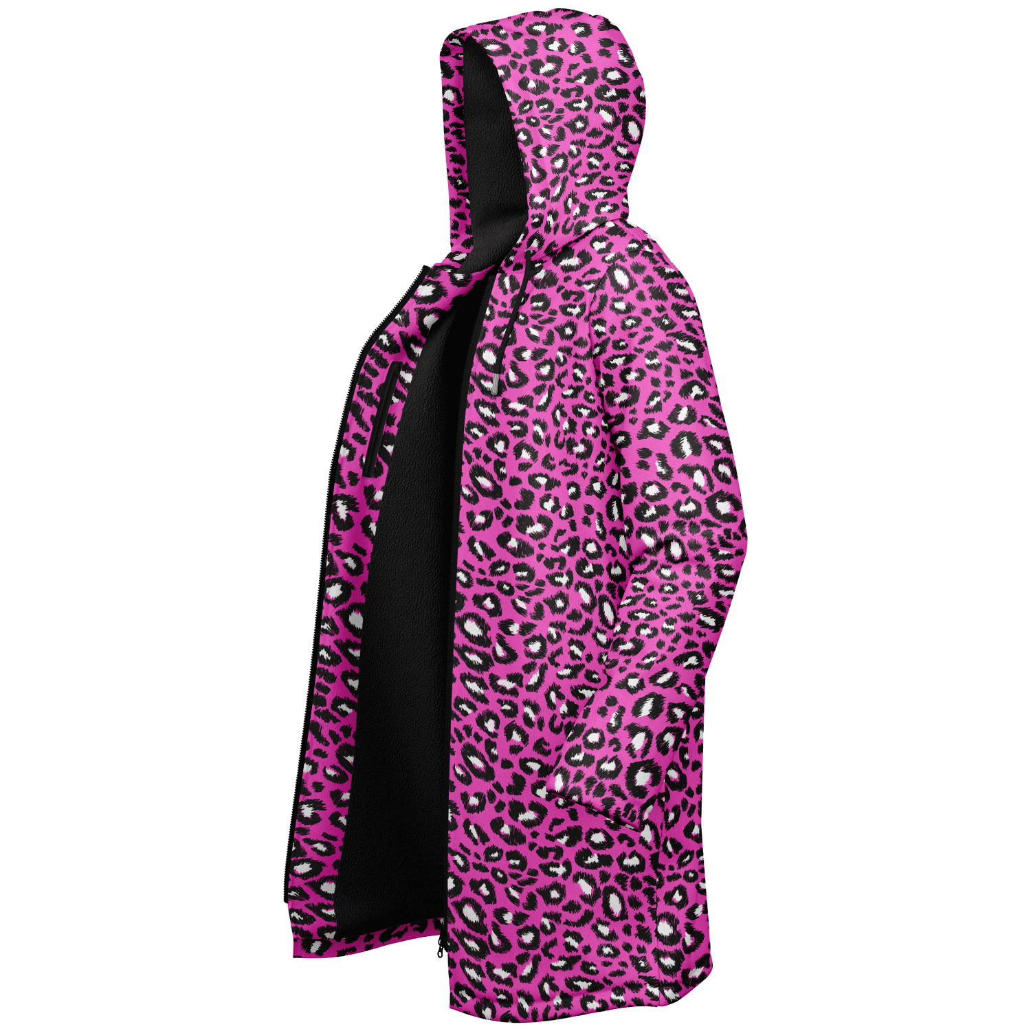 Pink Leopard Cloak With a Zipper