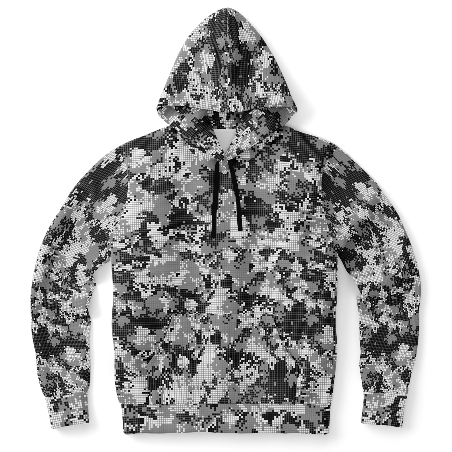 Pixel Camo Hoodie | Black & White Camouflage Pattern