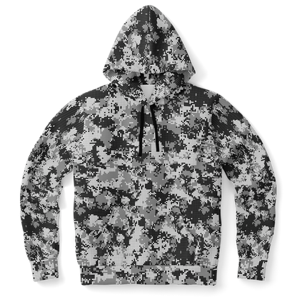 Pixel Camo Hoodie | Black & White Camouflage Pattern