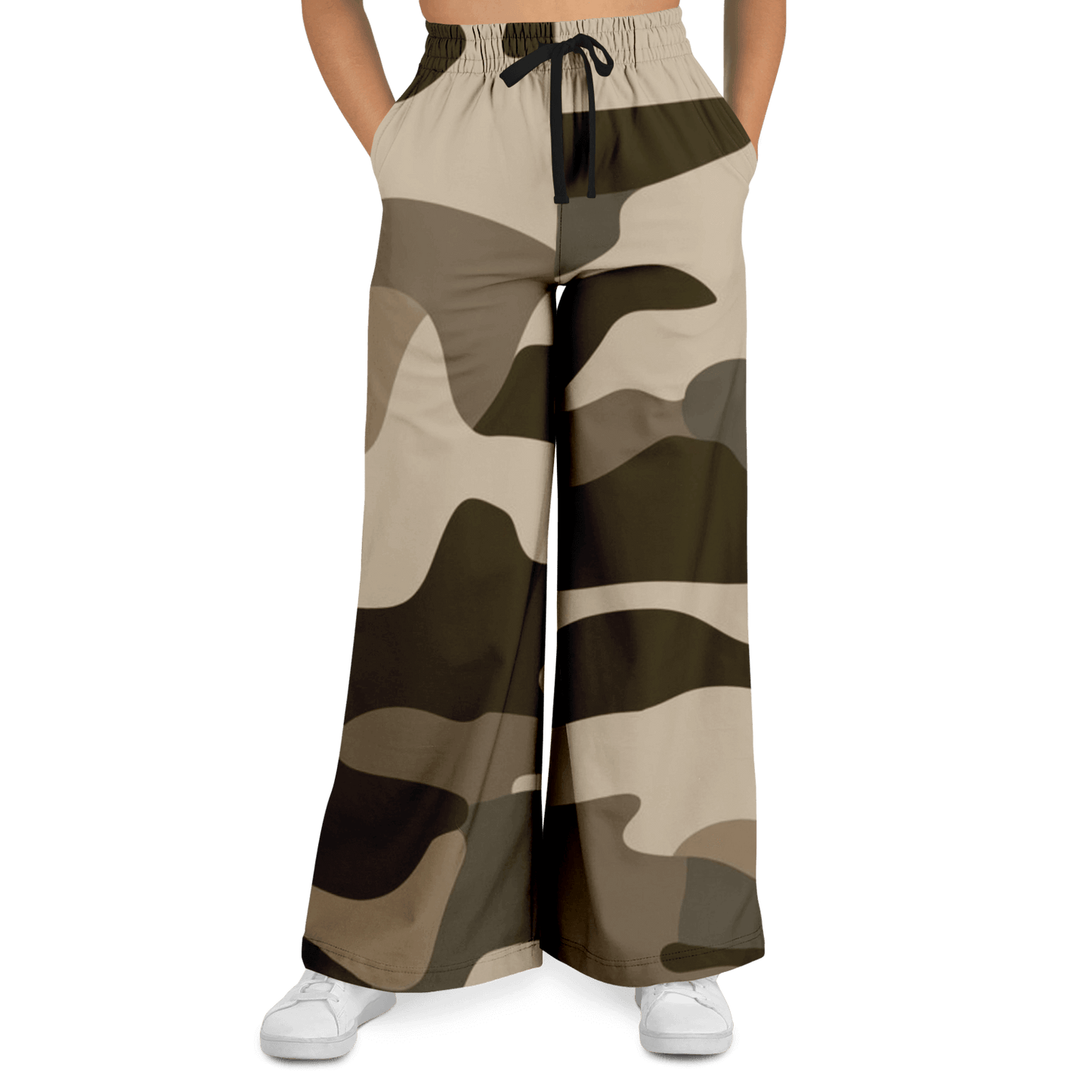 Women's Wide Leg Pants | Commando Khaki HD Print