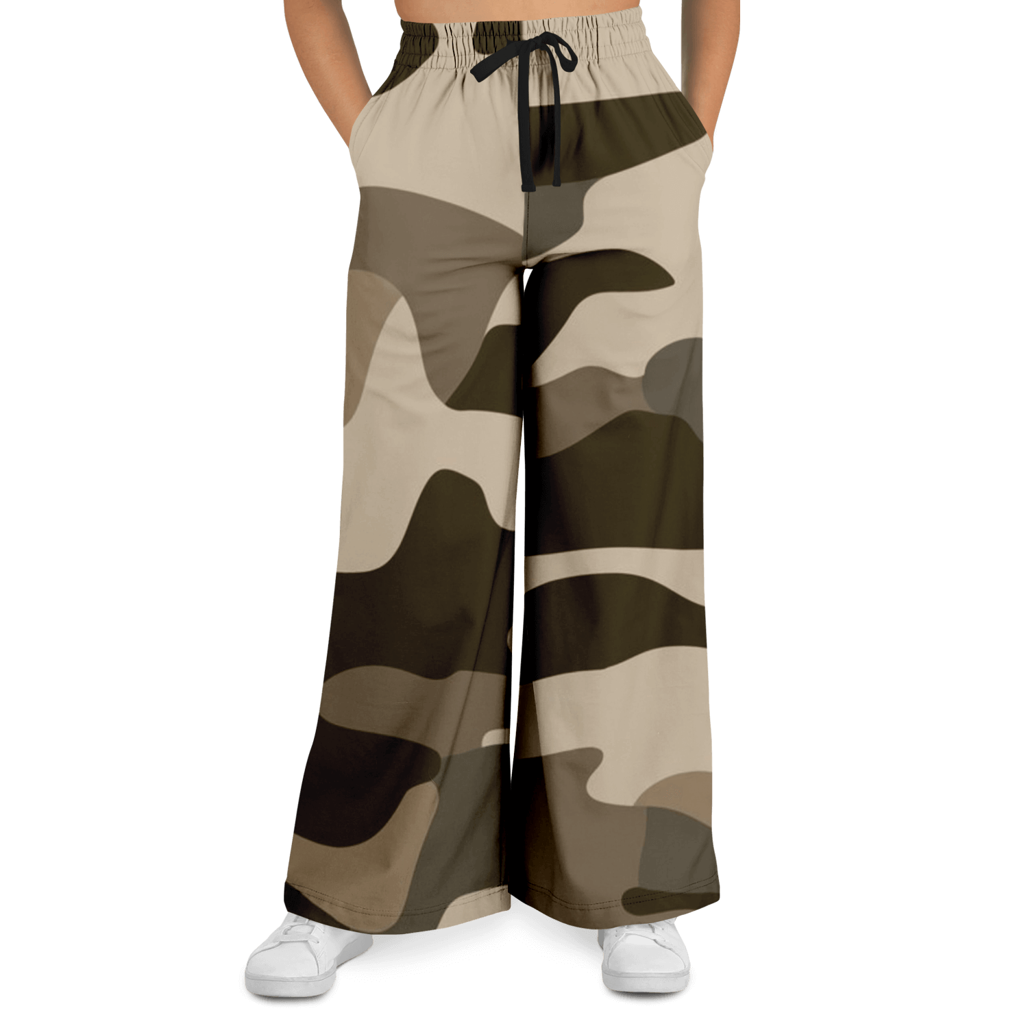 Women's Wide Leg Pants | Commando Khaki HD Print