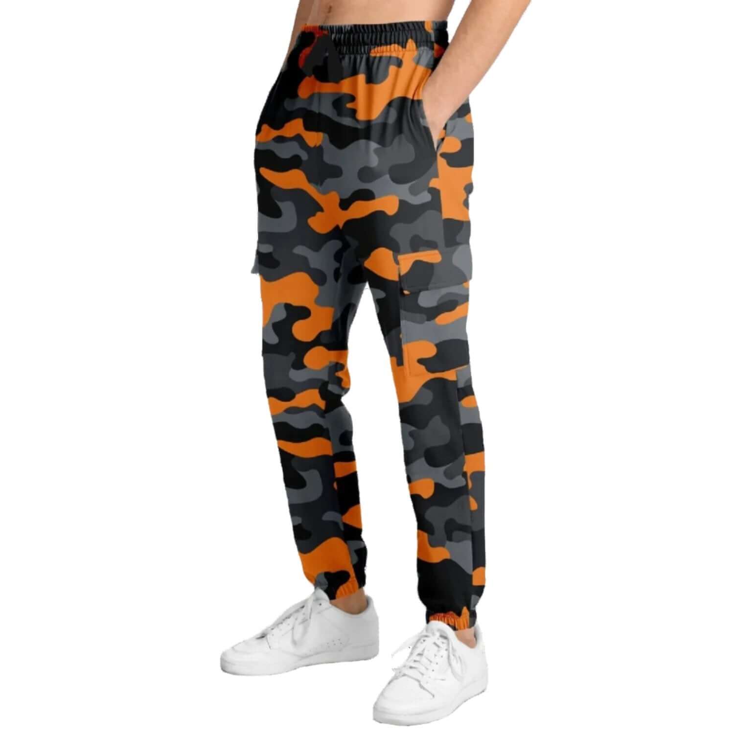 Camo Cargo Pants | Military Orange, Gray & Black