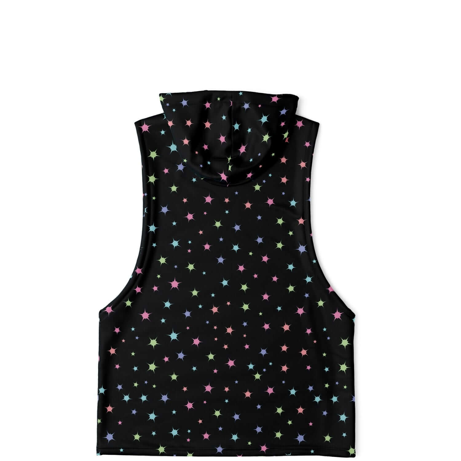 Black Sleeveless Hoodie For Men | Confetti Stars