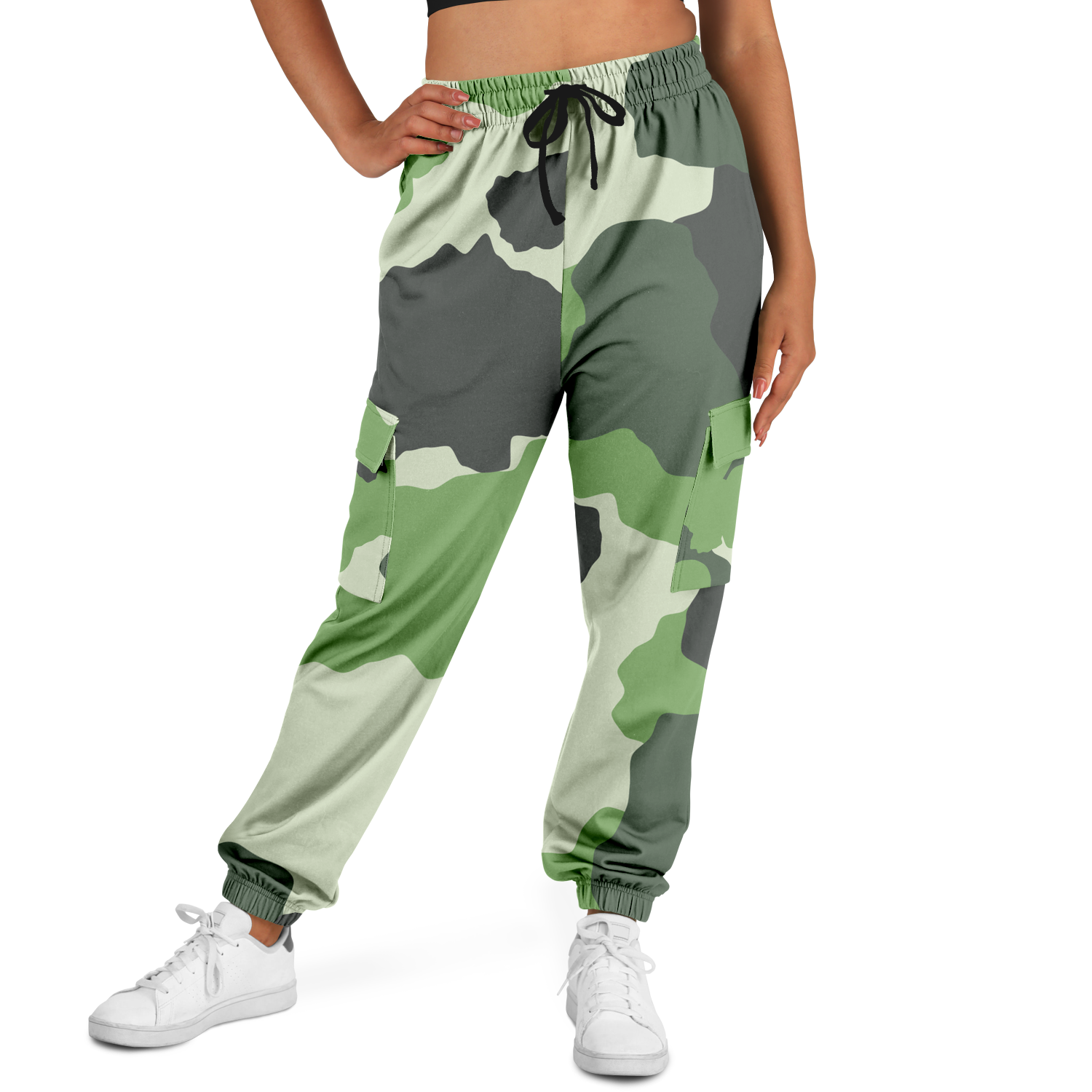 Commando Cargo Sweatpants | Green HD Print