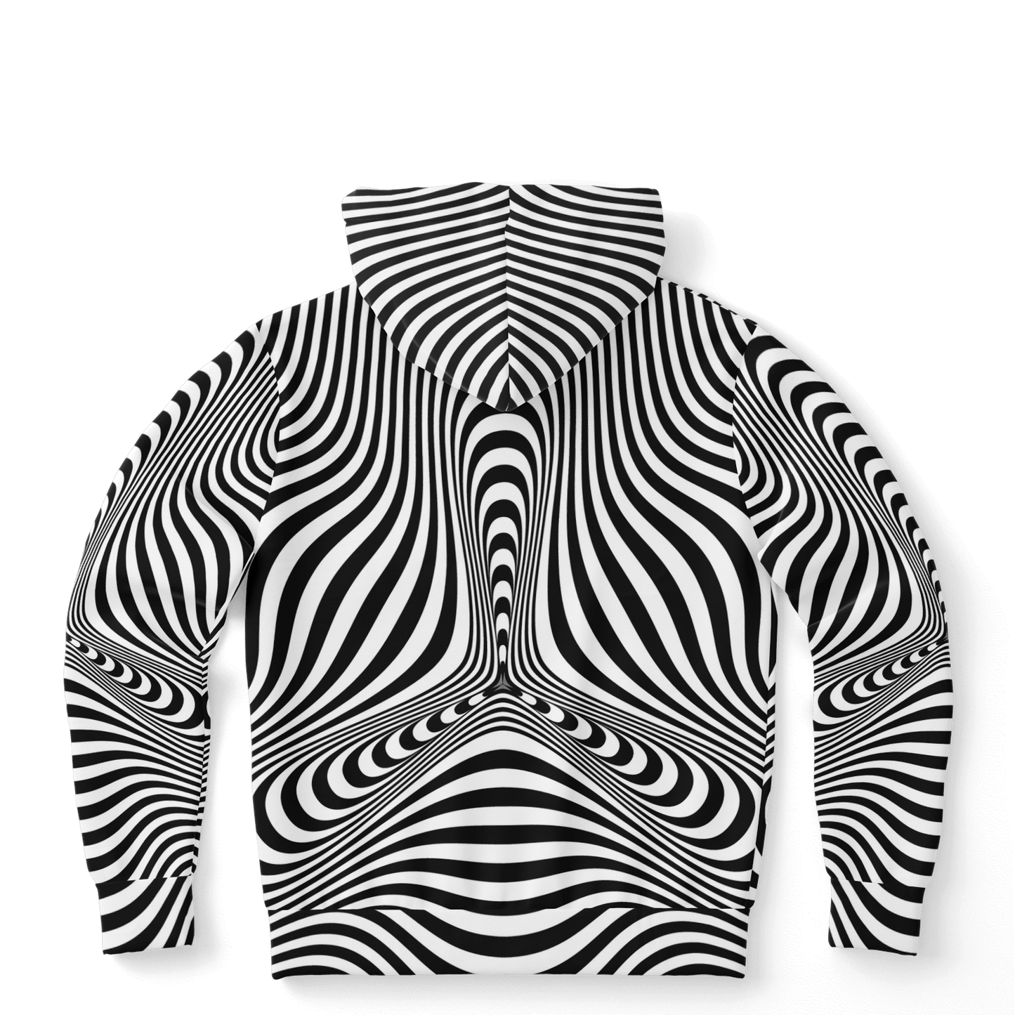 Psychedelic Hoodie | Hypnotic Pattern With Black & White Striped