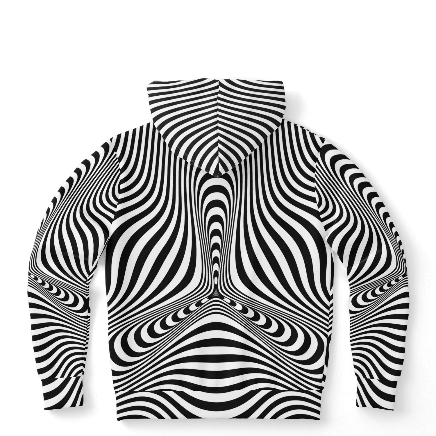 Psychedelic Hoodie | Hypnotic Pattern With Black & White Striped