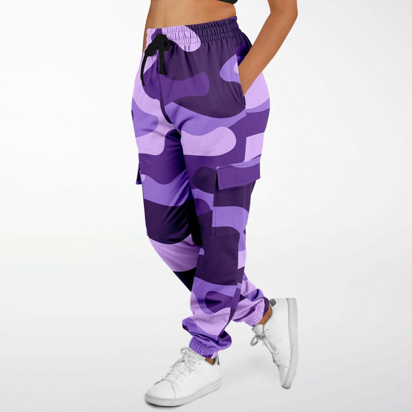 Purple Grape & Mauve Camouflage Cargo Sweatpants