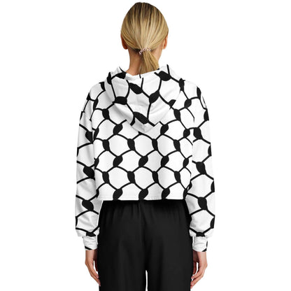 Keffiyeh Cropped Hoodie | Black & White