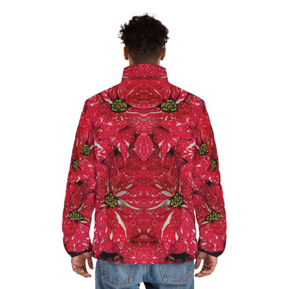 Puffer Jacket | Red Zebra Flowers