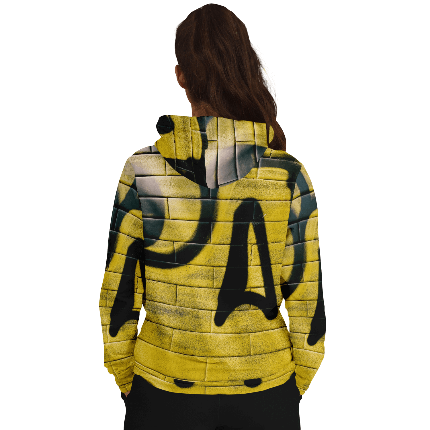 Streetwear Hoodie | Yellow & Black Skull Brick Wall