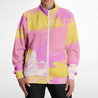 Pink & Yellow Abstract Track Jacket | HD Print