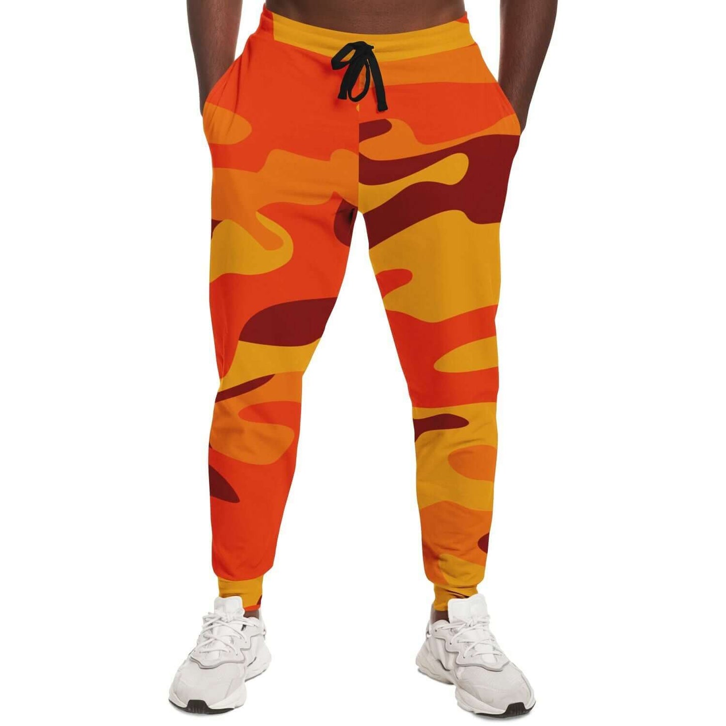 Camo Track Pants | Orange & Red Berry