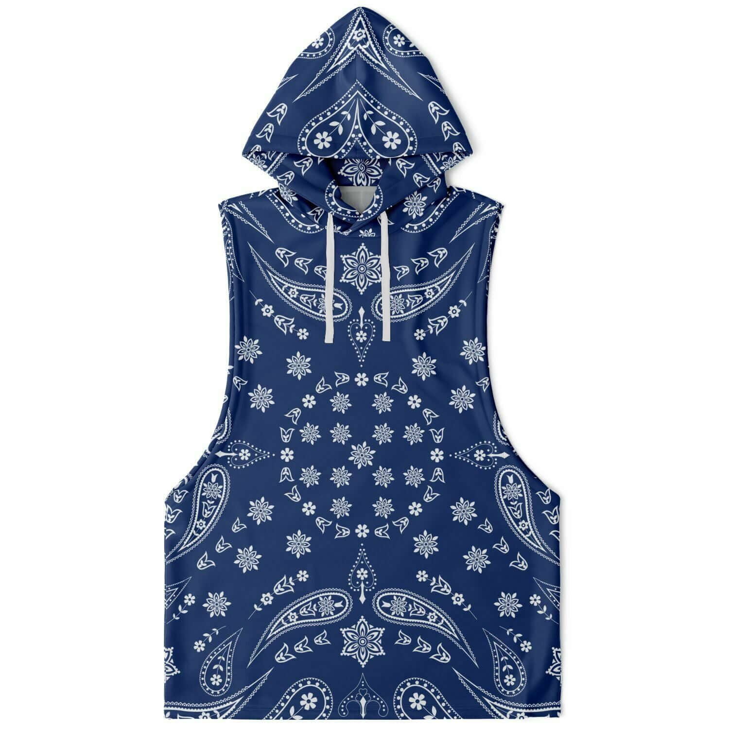 Nile Blue Bandana Sleeveless Hoodie For Men