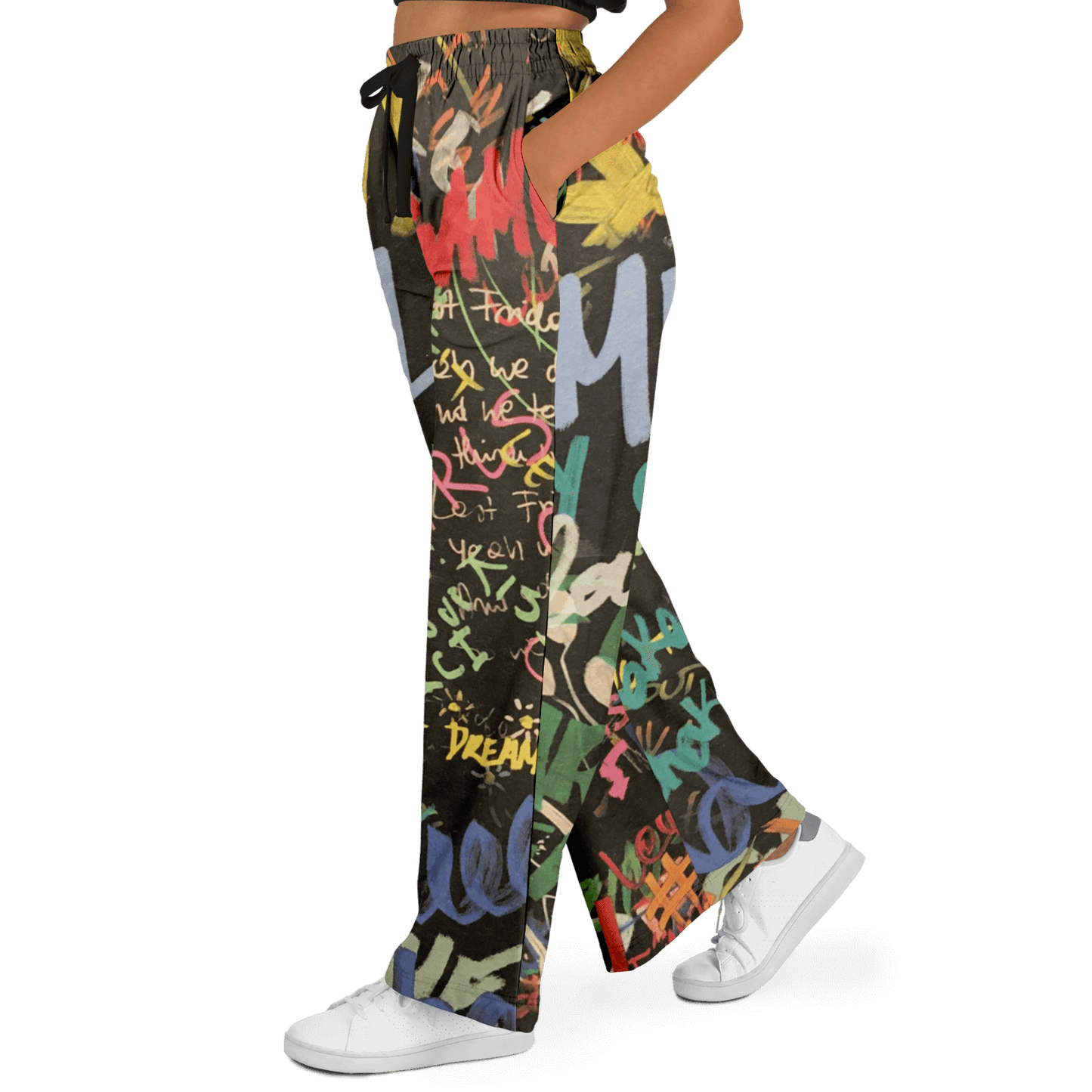 Women's Wide Leg Pants | Blackboard HD Print