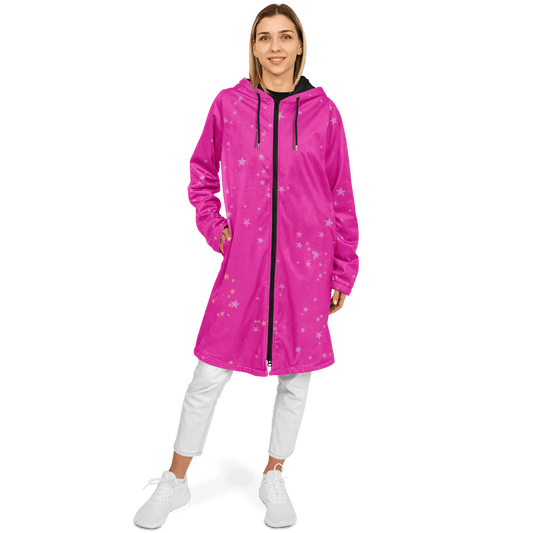 Funky Deep Pink Stars Zipper Cloak | Ribooa