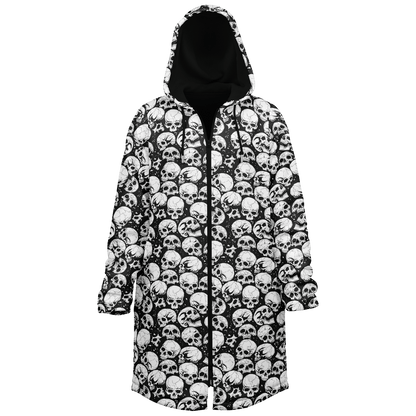 Skulls Zipper Cloak | Black & White