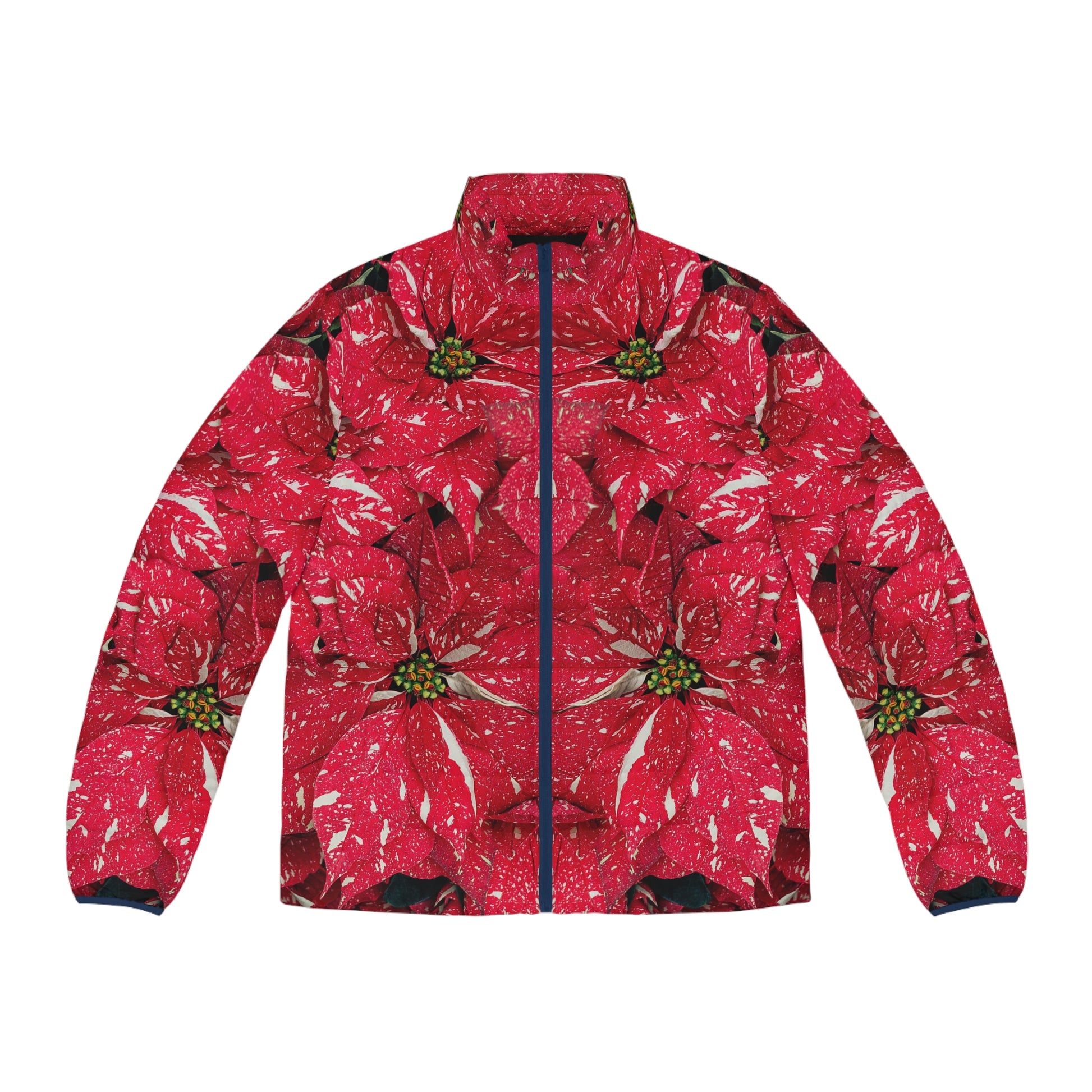 Puffer Jacket | Red Zebra Flowers