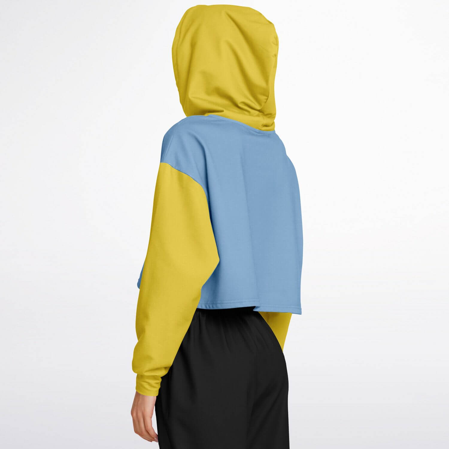 Yellow & Blue Brain Bulb Cropped Hoodie