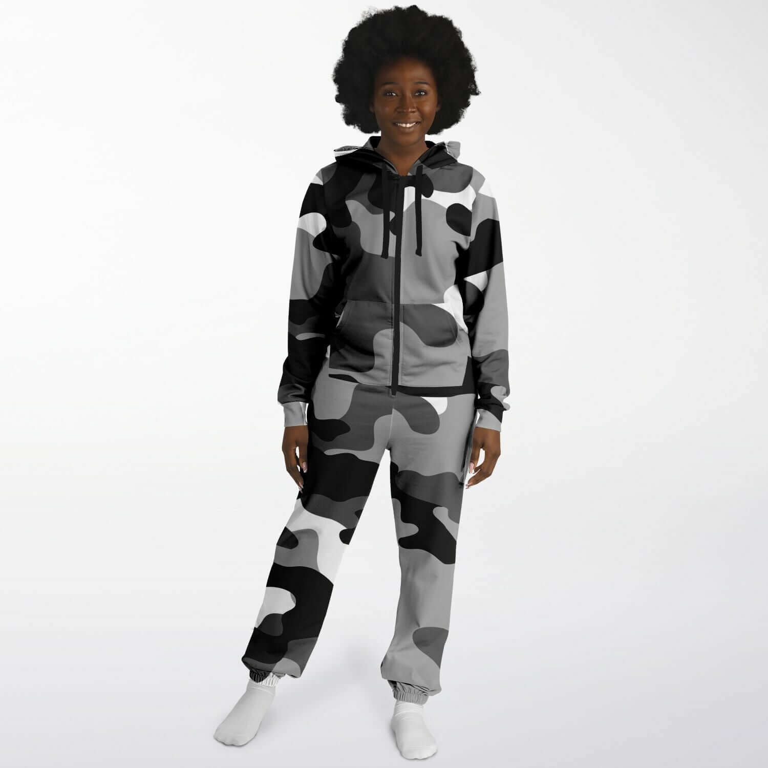 Camo Jumpsuit | Black Gray & White