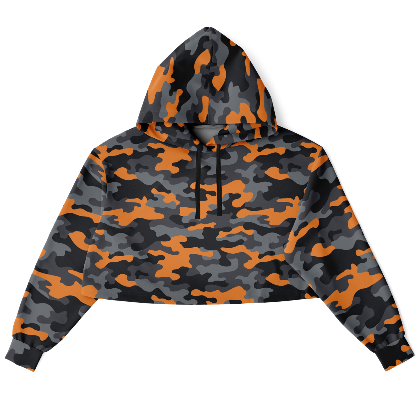 Cropped Hoodie | Military Orange, Gray & Black