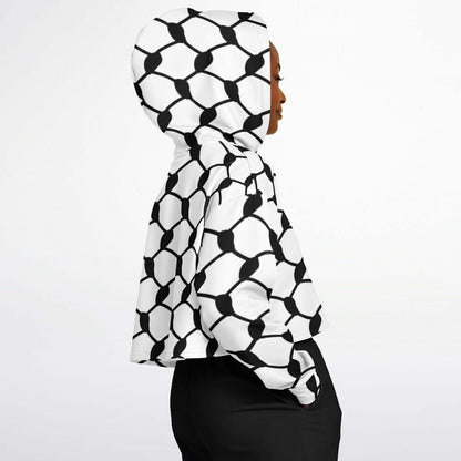 Keffiyeh Cropped Hoodie | Black & White